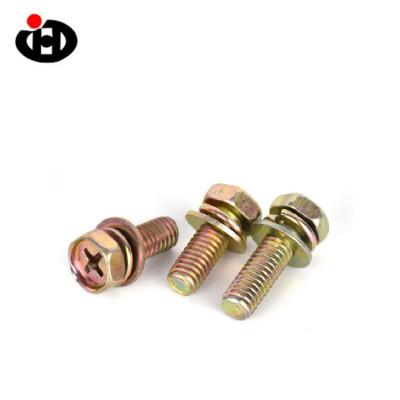 China Cheesy JINGHONG High Tensile Carbon Steel Combination Cross Bolts Color Zinc for sale