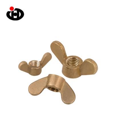 China Heavy Industry JINGHONG Fasteners DIN 315 Brass Butterfly Wing Nuts Rounded Wings for sale