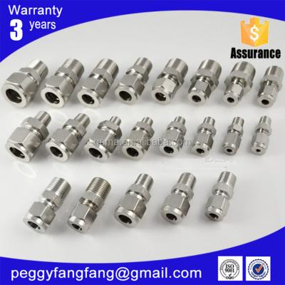 China One piece type fitting 12mm 10mm 8mm 6mm fitting tube OD gas compression adapter connector fittings 304 stainless steel fitti for sale