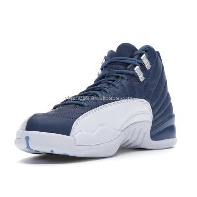 China Cushioning With Box Fashion Mens Sneakers Shoes Retro Indigo Aj12 Basketball Shoes Comfortable Casual Comfortable Trainers Style Shoes For Men for sale