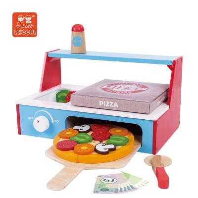 China Wooden Kids Toy Play Food Kitchen Kitchen Toys For Kids Pizza Grill for sale