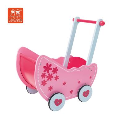 China American Wooden Wooden Toy Girl Doll Furniture Children Pram Pink Red-Pink Accessory 18 Inch Doll Furniture Flower Doll for sale