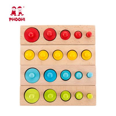 China Hot Selling Beech Wood Children Cylinder Blocks Montessori Teaching Aids Wooden Educational Toy for sale