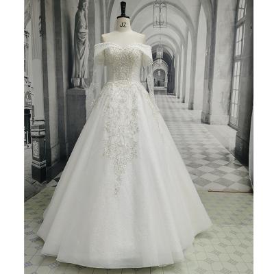 China AmL 8416 Anti-Static Wedding Celebrity Dresses Simple Elegant Moroccan Famous Floor Length Long Sleeve Luxury Sequin Modest Bride Vintage for sale