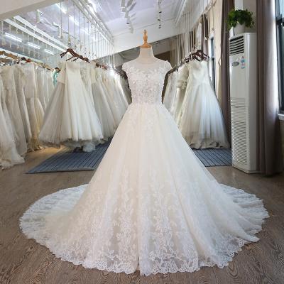 China Elegant anti-static ball gown wedding dress beading plus size wedding guest dresses for women appliques long train vestidos de novia SL 101 for sale