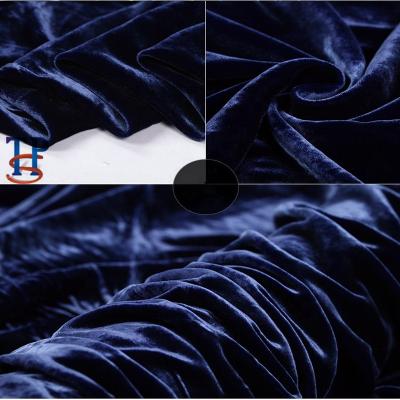 China Plain Plain Navy Solid Dyed Velvet Fabric Silk Viscose Silk Fabric for sale