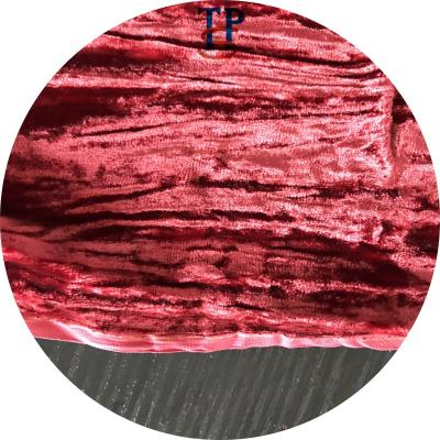 China Red Silk Crepe Fabric Plain Ply Crumle Pressure Silk Velvet Fabric for sale