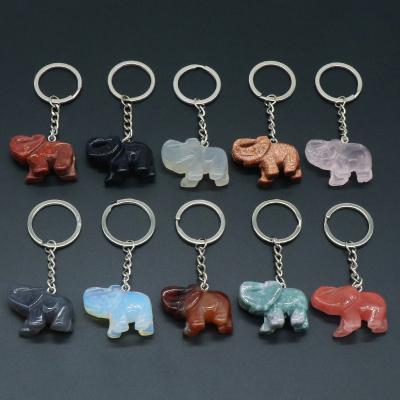 China Europe elephant gemstones natural jewelery nice gifts healing stones unlock crystal elephant keychains for sale