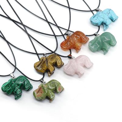 China Europe Animal Necklace Elephants Crystal Pendants Crystal Therapy Natural Stones Crystal Gifts for sale