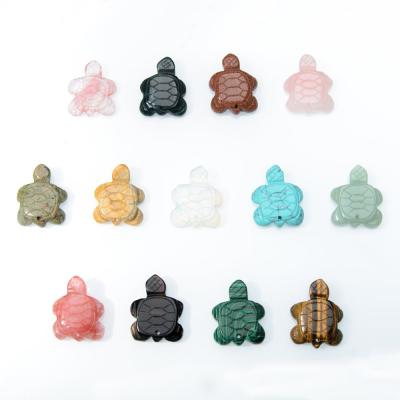 China Europe Natural Crystal Turtle Pendants Beautiful Crystal Animal Pendants Have Hole Without Chain for sale