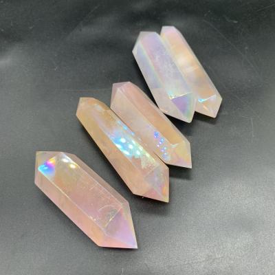 China Europe rose natural crystal quartz double points towers detachment healing stones reiki sets for sale