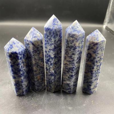 China Europe Blue-veins Stone Towers Healing Stones Craft Gemstones Points Rock Crystal Obelisks for sale