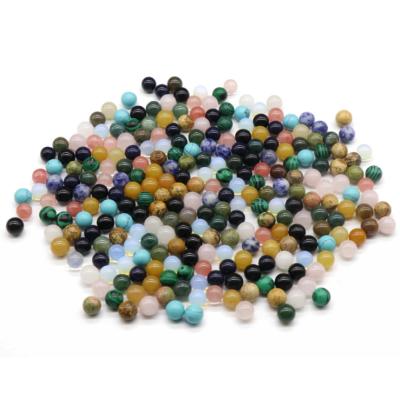 China Europe 8MM Non-hole Beads Natural Crystal Agate Non-hole Semi-precious Round Beads Natural Stone DIY Jewelry Inlaid Materials for sale