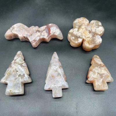 China Unique Christmas Europe Christmas Agate Flower Tree Healing Tree Crystal Gemstone Gifts Craft Stones for sale