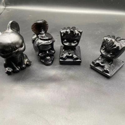 China Unique Crystal Carving Craft Gemstone Gifts Souvenir Dog Healing Stones And Obsidian Grout From Europe for sale