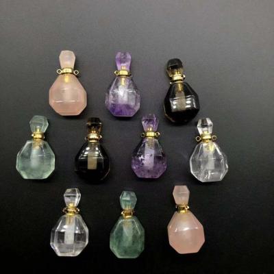 China Europe Natural Gemstone Perfume Bottles Essential Oil Bottles Crystal Therapy Crystal Bottles for sale