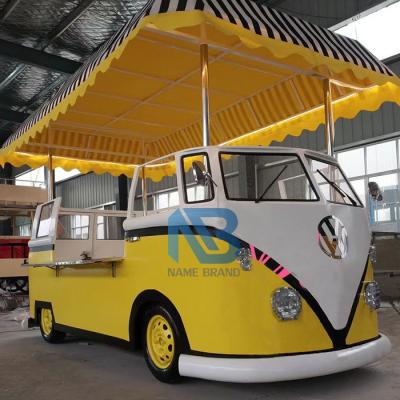 China Stainelss steel tables pancake car pizza cafe food van ice cream truck with hood system for sale