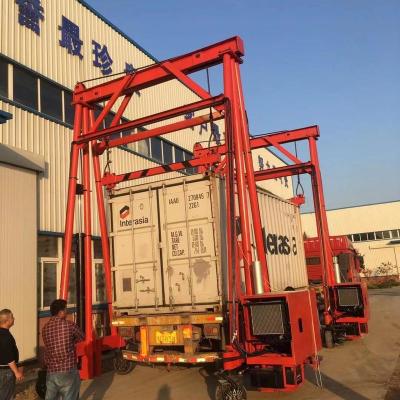 China Used Adjustable Height Mobile Electric Remote Control Portable Container Rubber Tyre Gantry Crane en venta