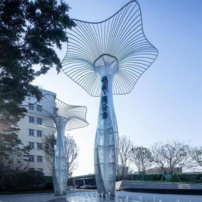 China Australian Modern Outdoor Garden Large Metal Square Stainless Steel Landmark Sculpture for sale