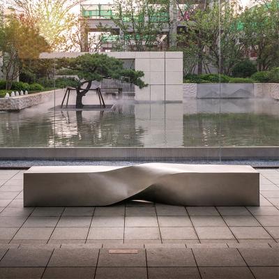 China Large Japan Sculpture Art Fashion Square Chairs Home Corten Stainless Steel Outdoor Decorative Abstract Sculpture Garden Stool for sale