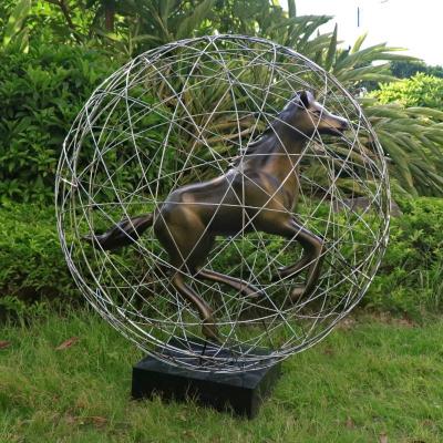 China Europe Custom Outdoor Decorative Animal Statue Mirror Fiberglass Reinforced Plastics Earth Horse Sculpture For Garden for sale