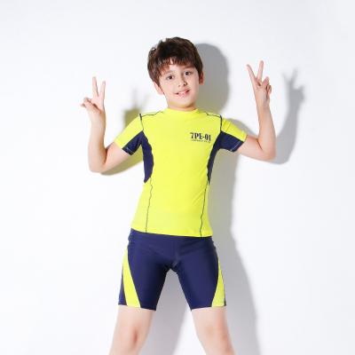 China New Style Breathable Hot Kids Swimwear Set Beach Wear Slit Boy Training Swimsuit Sets for sale