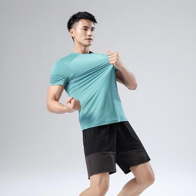 China QUICK DRY Men's Ice Drying Elastic Breathable Silk Quick Top And Comfortable Round Neck Boys Sports Short Sleeve for sale