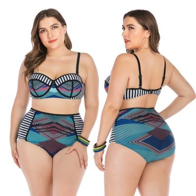 China 2022 NEW European and American fat women's big cup steel bracket steel bracket breathable SWIMSUIT SETS for sale