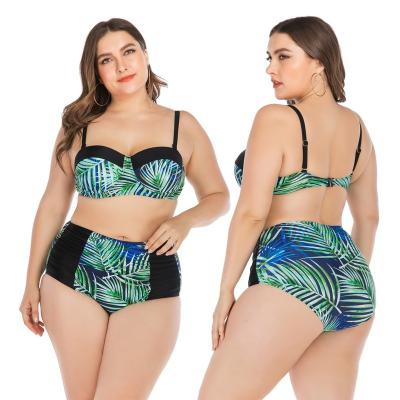 China 2022 NEW European and American fat women's big cup steel bracket steel bracket breathable SWIMSUIT SETS for sale