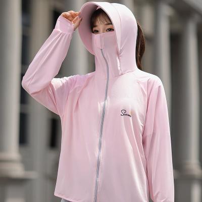 China Summer riding of the 2022 new viable women's sunscreen clothing and training of the beach medium light breathable long ice silk hooded sunscreen for sale