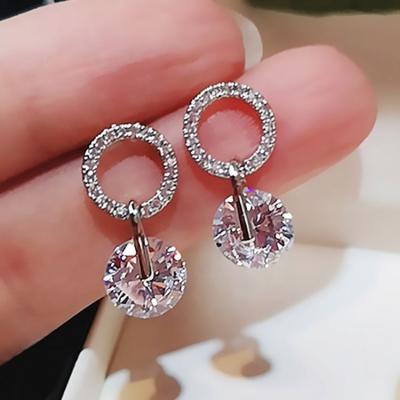 China 2021 Delicate Wedding Fashion Accessories Jewelry Earring 4 Colors Romantic Small Circle Earrings For Women for sale