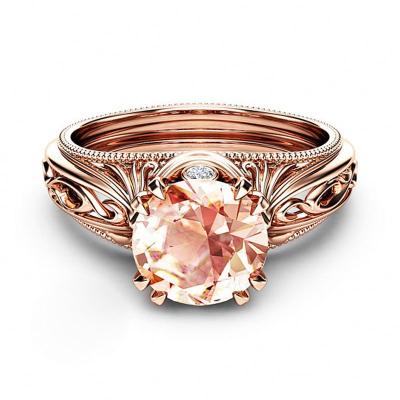 China 2021 High Quality GORGEOUS Brand Rings Engagement Rings For Women Bague Femme Rose Gold Wedding Ring for sale