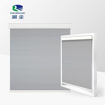 China Modern Runchen Motorized Top Down Electric Cordless Bottom Day And Night Up Cellular Shades Automatic Honeycomb Blinds for sale