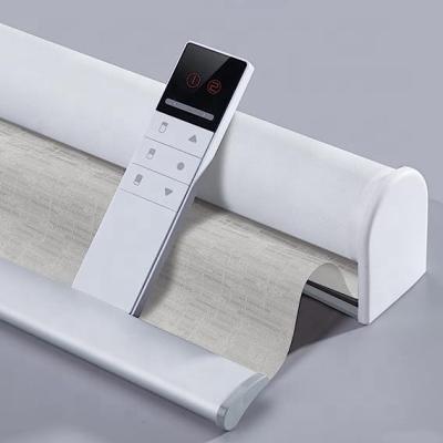 China Modern Rechargeable Or Wired Motorized Thick Waterproof Fabric Roller Shade Full Blackout Alexa Google Compatible Via Hub for sale