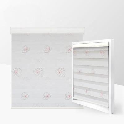 China Modern Zebra Shades Customized Polyester Smart Window Motorized Automatic Blackout Zebra Blinds for sale