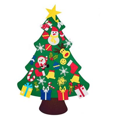 China Good Quality Chirstmas Decor Christmas Ornaments Glitter Felt Christmas Tree Set Kids DIY Felt Christmas Tree for sale