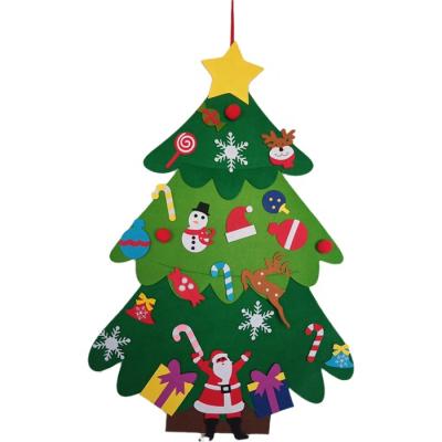 China Funny Kids Gifts Christmas Tree Chirstmas Decor DIY Felt Home Decoration Hot Selling Felt Door Christmas Wall for sale