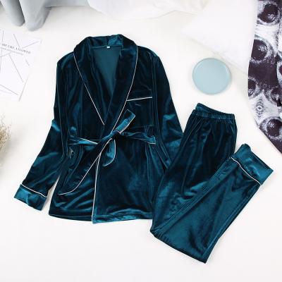 China QUICK DRY Cardigan Robe Long Sleeve Sleepwear Leisure Wear Thick Warm Winter Pajamas For Women for sale