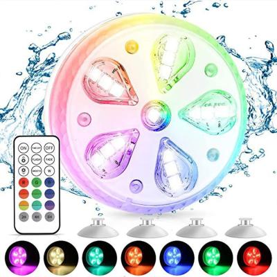 China Outdoor Use 16 Led Waterproof Multicolor Submersible LED Lights Underwater Night Lamp Tea Light Vase Bowl Party Wedding Christmas Decoration for sale