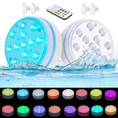 China Customized Pools RF Remote Pool Lights Waterproof IP68 Submersible Led Pool Lights For Party for sale