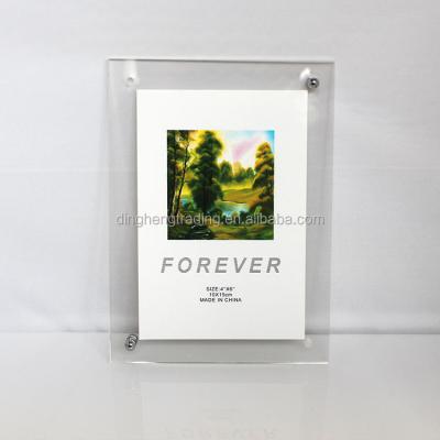 China Modern Custom 4x6 Poster Double Screw Side Rack Table Acrylic Picture Photo Frame for sale