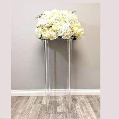 China Event Decoration Modern Custom Clear Acrylic Vase Centerpieces Table Wedding Flower Stand for sale