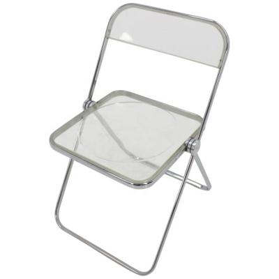 China Wholesale Foldable Modern Plexiglass Office Chair Acrylic Plastic Folding 7 Colors for sale