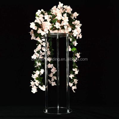 China Round Shape Modern Clear Acrylic Wedding Decoration Pedestal Display Stand Table Centerpieces For Wedding for sale