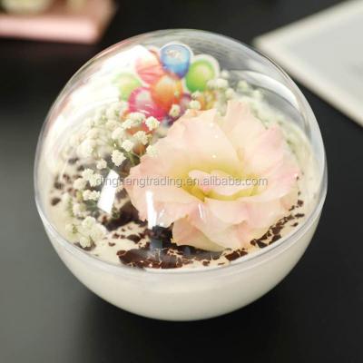 China New Arrival Recyclable Wholesale Clear Plastic Sphere Dome Cake Box Ball Salad Bowl With Lid In 4 Sizes for sale