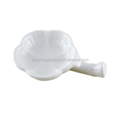 China Viable Wholesale Ceramic Soup Spoon Chopsticks Holder Rest Vinegar Seasoning Dish for sale