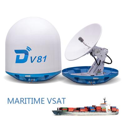 China Ditel V81 vsat ku band 83cm internet Ku band dish network internet price VSAT antenna 3 axis stabilized satellite marine sea V81 for sale