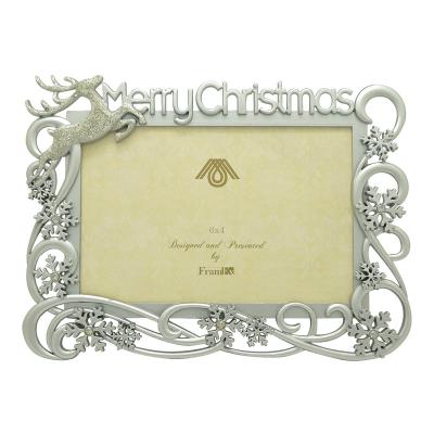 China Christmas decoration reindeer CHRISTMAS DECORATION REINDEER GLITTER PHOTO PICTURE ORNAMENT FRAME 4X6 for sale