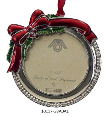 China BEST SELLING OEM CHRISTMAS ZINC ALLOY PICTURE AROUND BOW ORNAMENT DECORATION for sale