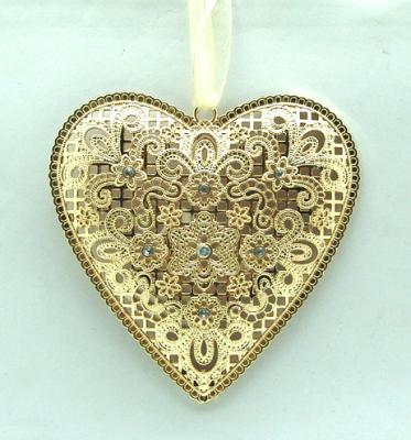 China ORNAMENT HIGH QUALITY METAL WEDDING LACE HEART SHAPE ORNAMENT DECORATION for sale